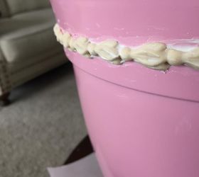plastic pink flower pot gets a face lift