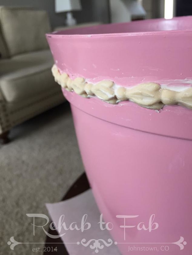 plastic pink flower pot gets a face lift