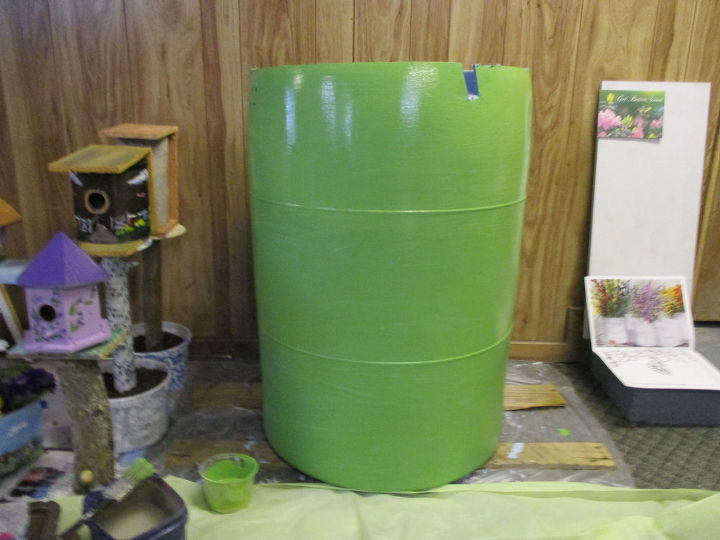 barril de vinagre de 55 gales reaproveitado agora coletor de gua da chuva