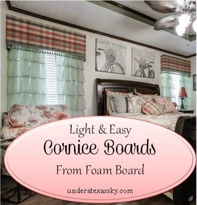 easy and light cornice boards from foam board, how to, window treatments, windows