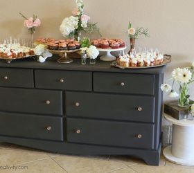 curbside dresser into an elegant dessert buffet, painted furniture