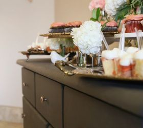 curbside dresser into an elegant dessert buffet, painted furniture