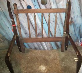 what do you get when you cross a vintage crib end and chair , diy, outdoor furniture, painted furniture, repurposing upcycling
