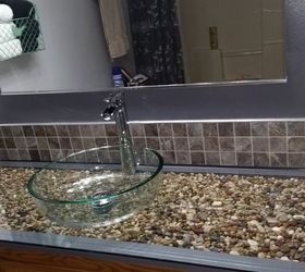 How To Make A Pebble And Glass Bathroom Vanity Hometalk