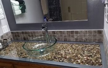 Pebble and Glass Bathroom Vanity