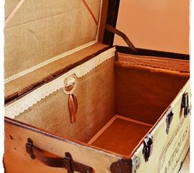 an antique trunk with history, painted furniture, repurposing upcycling