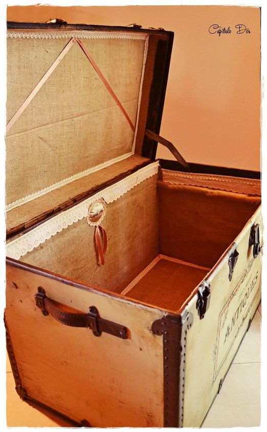 an antique trunk with history, painted furniture, repurposing upcycling