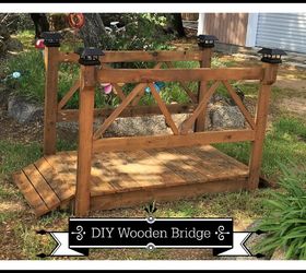 Easy wood garden bridge idea