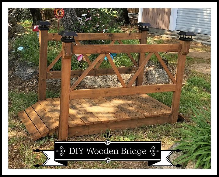 Easy wood garden bridge idea