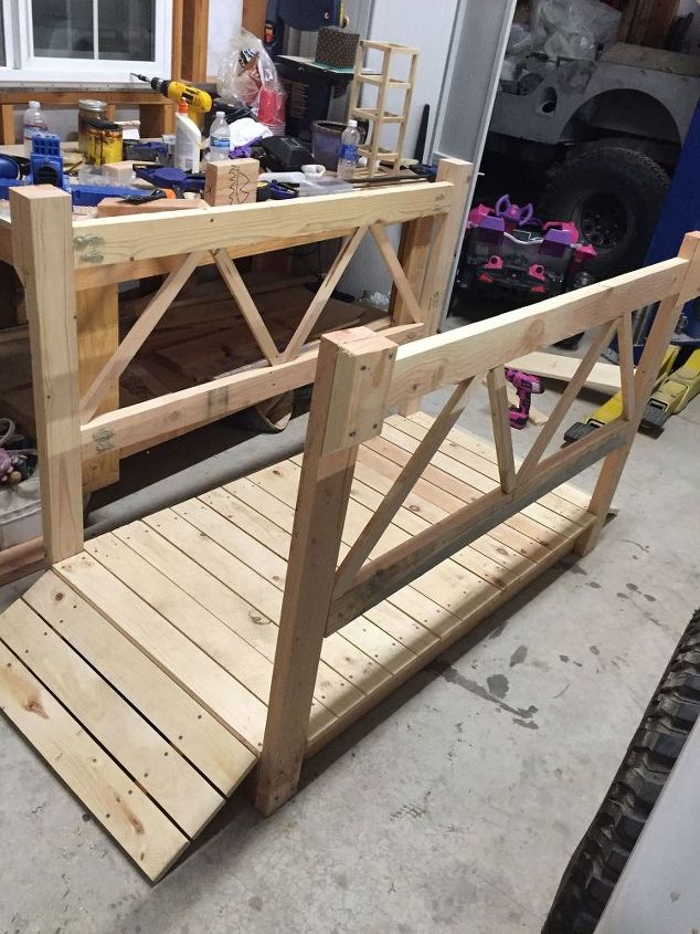 puente de madera para el jardn de bricolaje