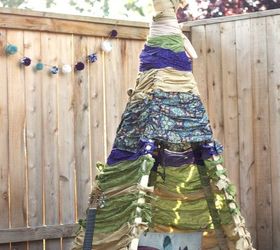 s 15 budget outdoor updates to turn your yard into a relaxing getaway, outdoor furniture, outdoor living, Turn fabric scraps into a boho teepee