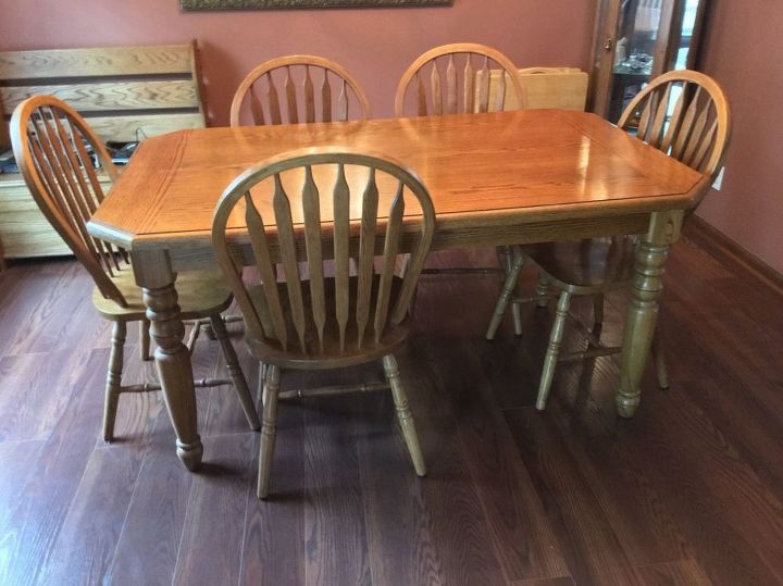 ideas to paint my oak table and chairs, Veneer oak table and chairs