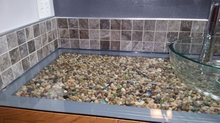How To Make A Pebble And Glass Bathroom Vanity Hometalk