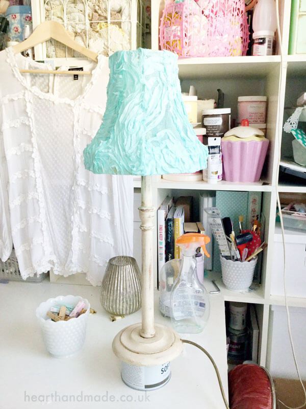 how to make a shabby chic lampshade and distressed lamp base, how to, lighting, shabby chic