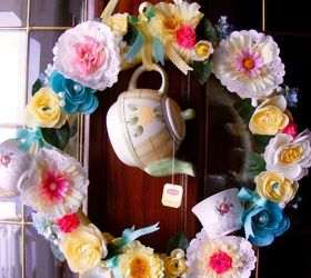don t ditch your broken teacups til you see what people do with them, Tie a few to an adorable wreath