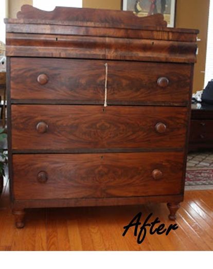 See How To Wrap Tin Foil Around A Hot Iron Make Any Worn Wood Early 1800 S Antique Dresser Painted Furniture