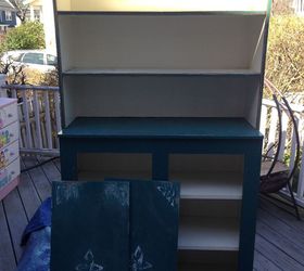 kitschy coral coastal cupboard, painted furniture
