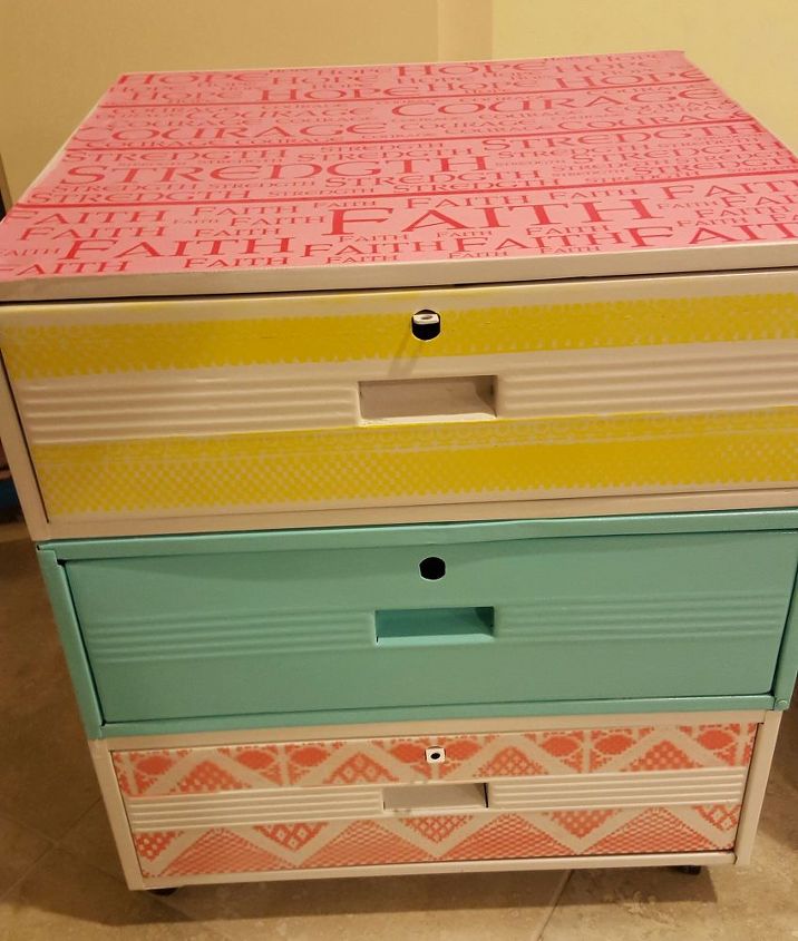 repurposed heavy metal drawers