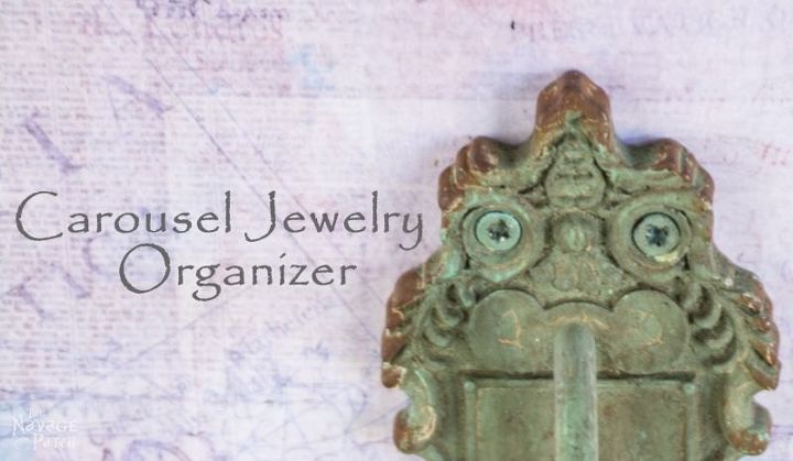 carousel jewelry organizer, chalk paint, crafts, decoupage, how to, organizing, repurposing upcycling