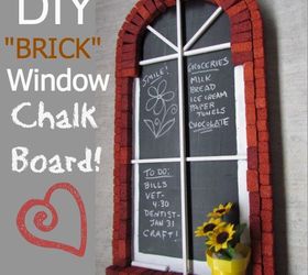 easy to make brick window chalkboard, chalkboard paint, crafts, repurposing upcycling, wall decor