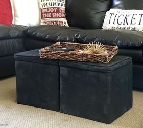 easy ottoman update, painted furniture, reupholster