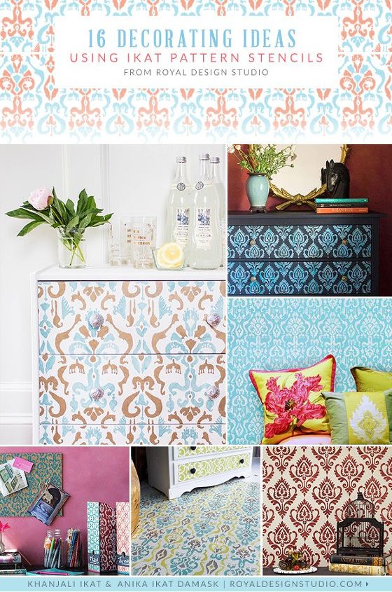 16 Decorating Ideas Using Ikat Pattern Stencils Hometalk 16 Decorating Ideas Using Ikat Pattern Stencils Chalk Paint Home Decor How To