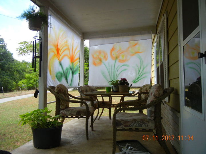 the 12 most brilliant uses people came up with for shower curtains, Use white curtains to add privacy to a porch