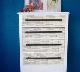 diy wood tiled dresser, painted furniture, woodworking projects