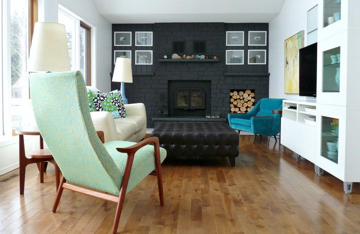 s 12 simple tricks to instantly brighten your dark fireplace, fireplaces mantels, Paint a strong contrast color