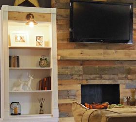 12 simple tricks to amp up the light for your dark fireplace, Cover a dark surface with light pallet planks