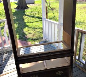 repurposed entertainment center to bench, diy, entertainment rec rooms, outdoor furniture, painted furniture, repurposing upcycling