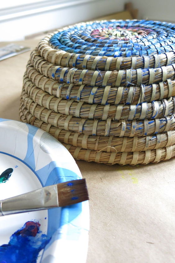 upcycle an old basket with paint and color