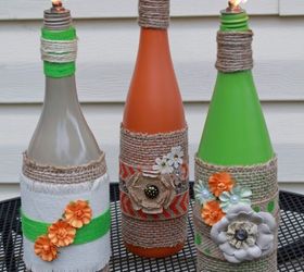 15 incredible backyard ideas using empty wine bottles, Light your backyard corners with tiki torches