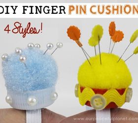 10 minute finger pin cushion, crafts, how to, repurposing upcycling