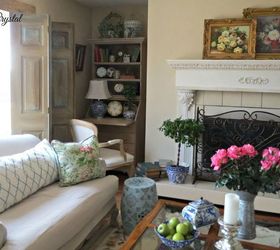 adding faux beams and some spring to the living room, home decor, living room ideas