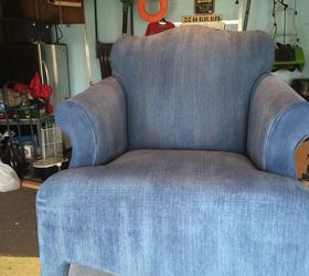 painted upholstered chair, painted furniture, reupholster, Sanded chair