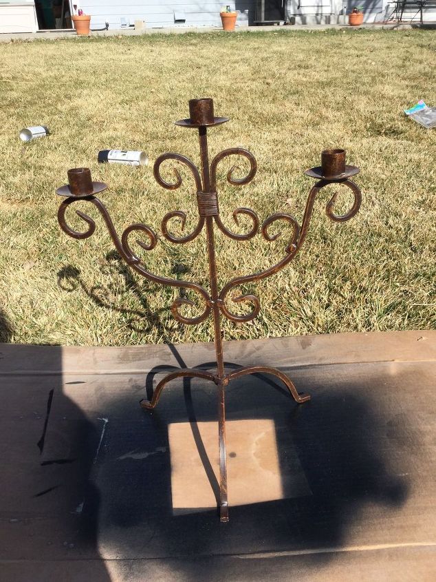 from candle to solarabra , lighting, outdoor furniture, repurposing upcycling