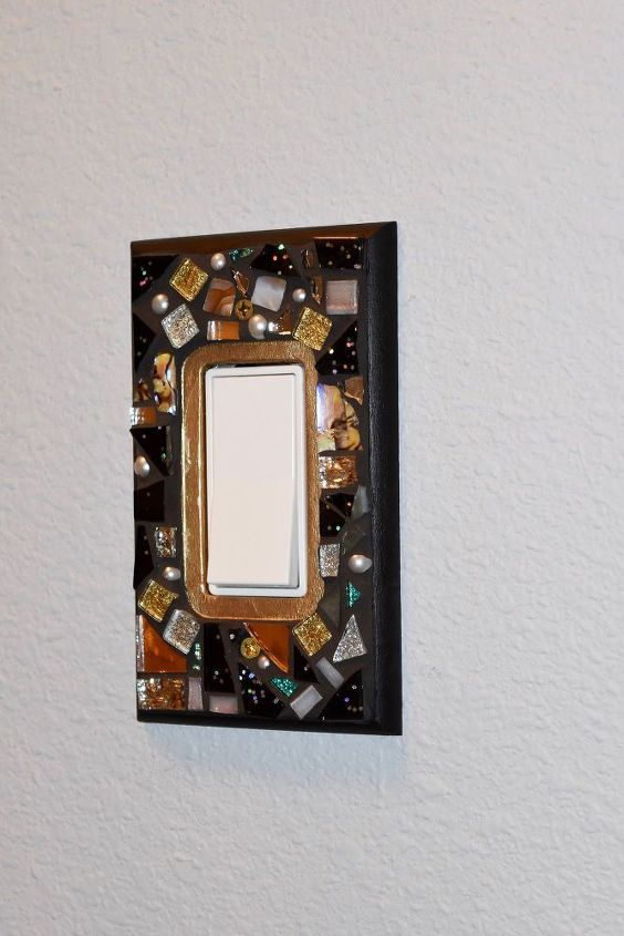 want to bling up you wall a bit how bout switch plate covers , crafts, wall decor, these plastic switches come in wht blk n gry
