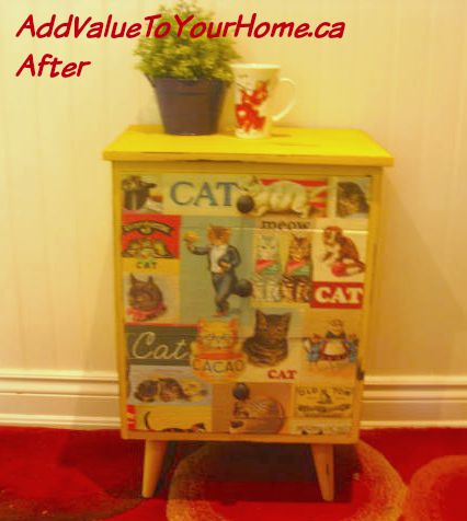 top 5 favorite upcycled projects, painted furniture, repurposing upcycling, Meow meow meow