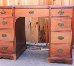 a vintage desk gets a vintage makeover, painted furniture, rustic furniture