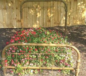 15 whimsical ways to use old furniture in your flower bed, Make a real life flower bed in your garden