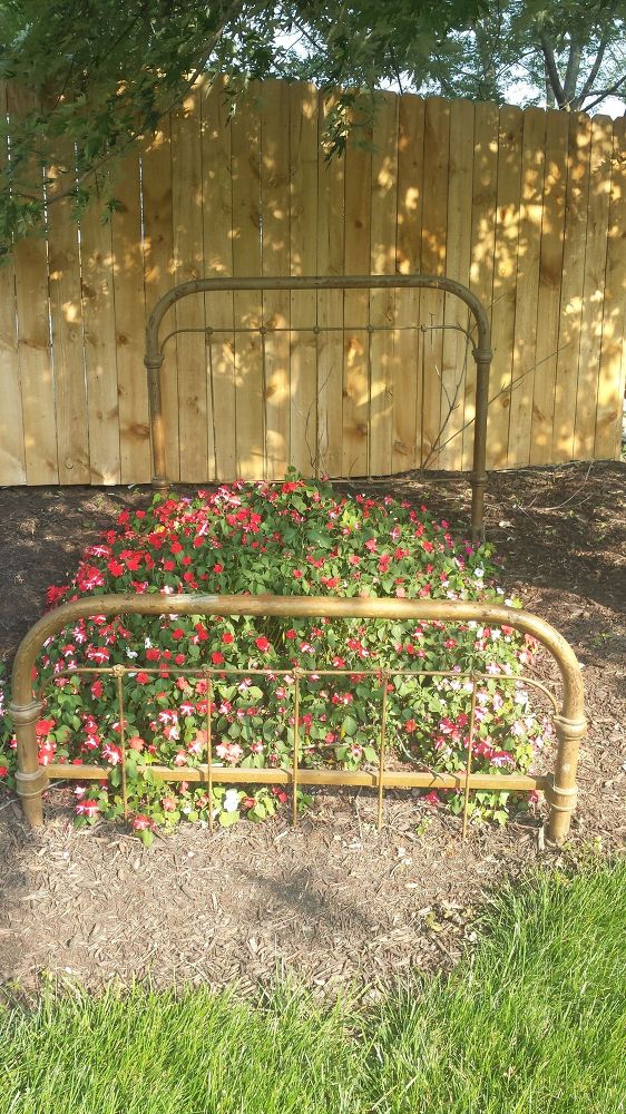 s 15 whimsical ways to use old furniture in your flower bed gardening painted furniture repurposing upcycling