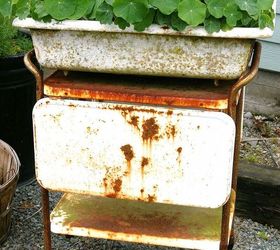 15 whimsical ways to use old furniture in your flower bed, Make a planter from a vintage sink insert