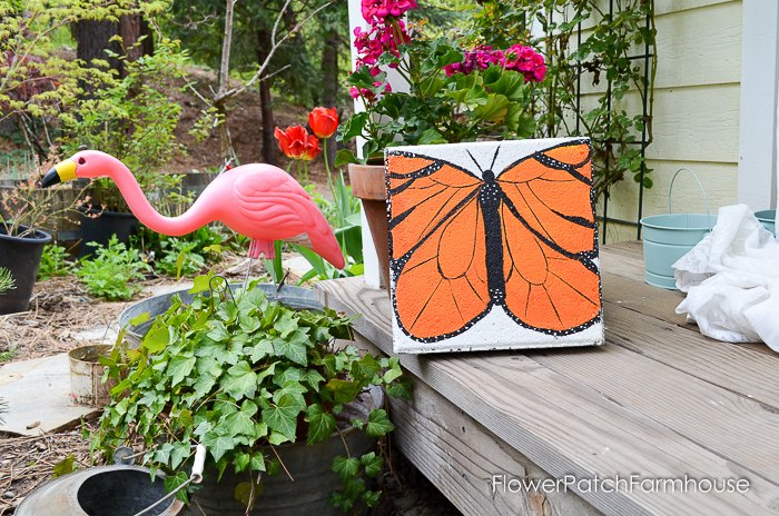 paint a monarch cement stepping stone, concrete masonry, crafts, gardening