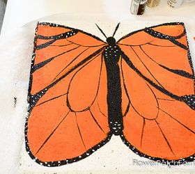 paint a monarch cement stepping stone, concrete masonry, crafts, gardening
