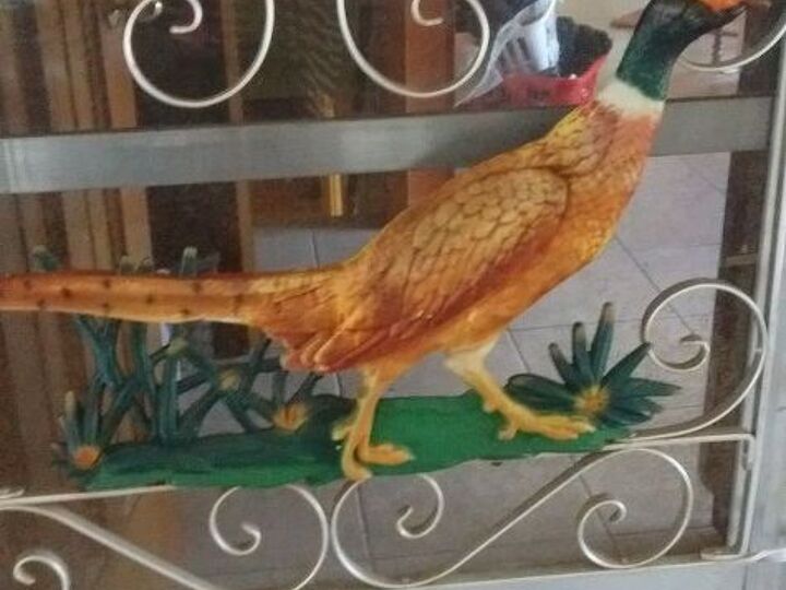 q this is hideous i need help, doors, home decor, home decor dilemma, This is the ugliest door I ve ever seen I thought I d just paint that bird black hee hee