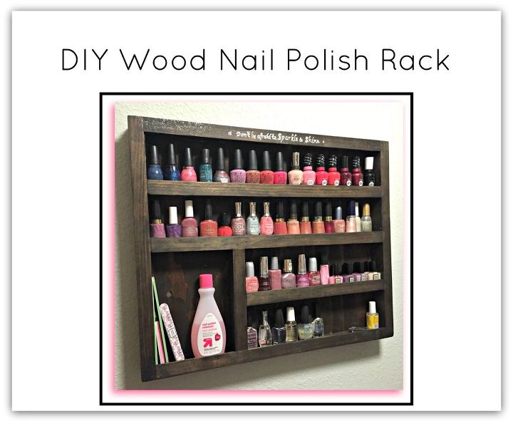 diy wood nail polish rack organization, diy, organizing, woodworking projects