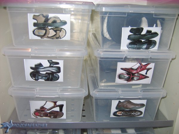 pesquisa nica uma soluo de armazenamento de sapatos, O empilhamento de 3 alturas em cada prateleira funciona bem