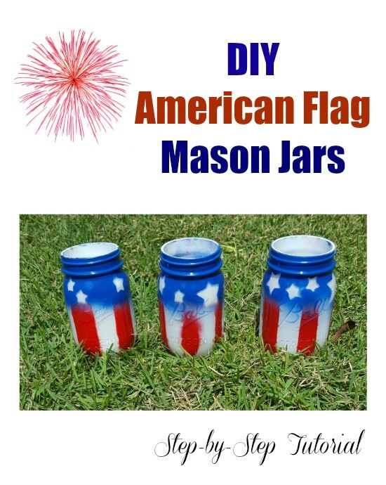 como fazer potes de pedreiro com a bandeira americana
