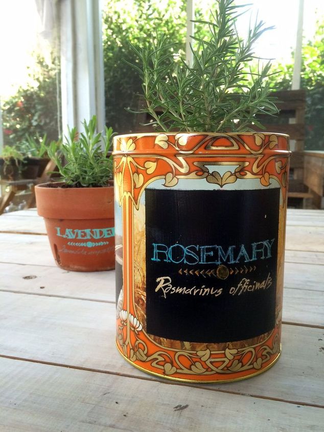 vintage tin can planter, chalkboard paint, container gardening, crafts, gardening, how to, repurposing upcycling